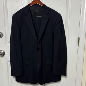 NALDINI Enzo Mani Black stripe pure wool suit size R 42 / 36
Blazer pants suit
